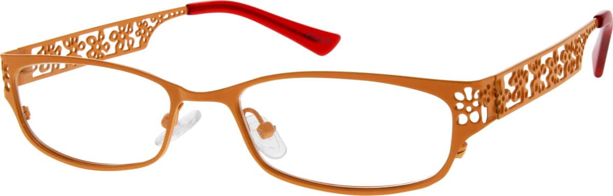 Orange Stainless Steel Full-Rim Frame 687522 Women Full Rim Stainless Steel Eyeglasses #687522