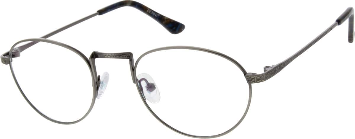 Gray Stainless Steel Full Rim Frame 692412 Unisex Full Rim Stainless Steel Eyeglasses #692412