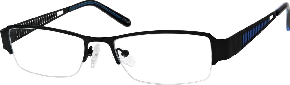 Black Stainless Steel Half-Rim Frame 692621 Men Half Rim Stainless Steel Eyeglasses #692621