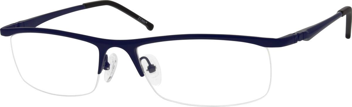 Blue Stainless Steel Half-Rim Frame with Spring Hinges 694416 Men Half Rim Stainless Steel Eyeglasses #694416