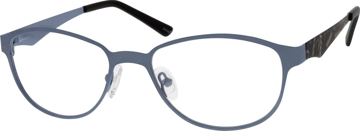 Blue Stainless Steel Full Rim Frame With Spring Hinges 695816 Women Full Rim Stainless Steel Eyeglasses #695816
