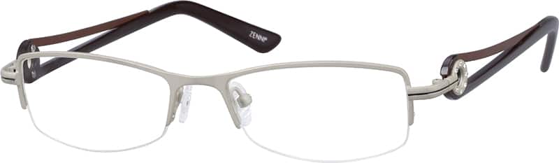 Gray Stainless Steel Half-Rim Frame 696712 Women Half Rim Stainless Steel Eyeglasses #696712
