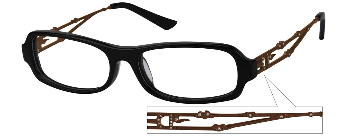 White Full Rim Acetate Frames With Design On Temples 7217 Zenni Optical Eyeglasses