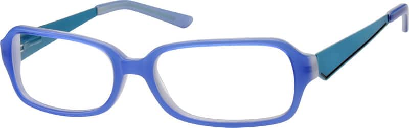 Blue Children's Full Rim Acetate Frames with Design on Temples 724316 Kids Full Rim Mixed Materials Eyeglasses #724316