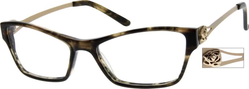 Brown Acetate Full Rim Frame With Metal Alloy Temples 7276 Zenni Optical Eyeglasses