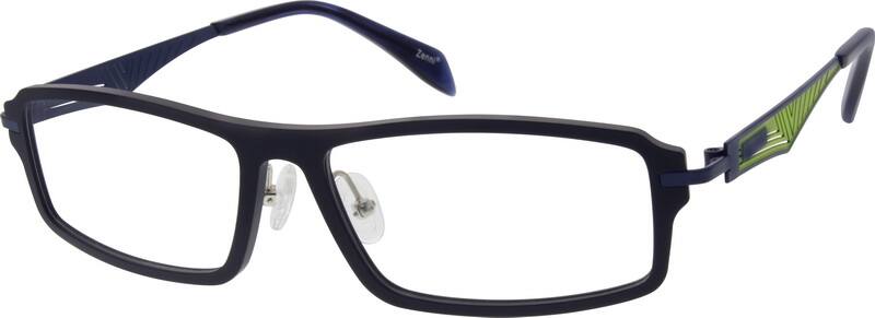 Blue Flexible Plastic Full-Rim Frame with Design on Temples 728616 Men Full Rim Mixed Materials Eyeglasses #728616