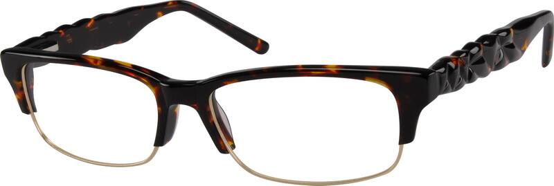 Tortoiseshell Acetate Full-Rim Frame 734025 Men Full Rim Mixed Materials Eyeglasses #734025