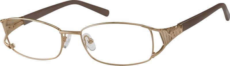 Gold Metal Alloy Full-Rim Frame With Acetate Temples 737514 Women Full Rim Mixed Materials Eyeglasses #737514