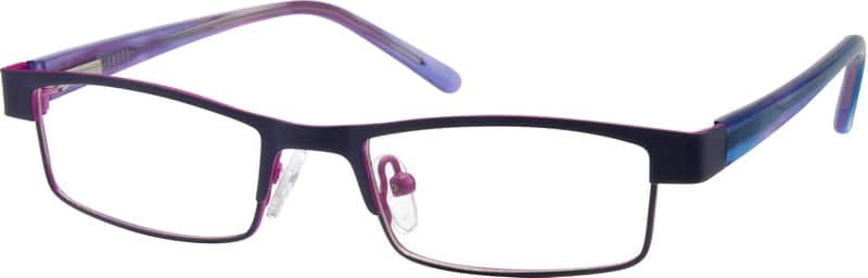 Purple Children's Stainless Steel Full-Rim Frame with Acetate Temples 752717 Kids Full Rim Mixed Materials Eyeglasses #752717
