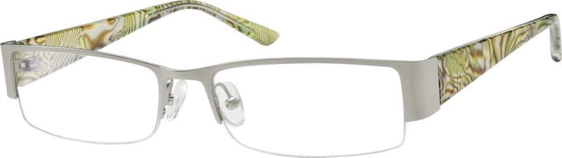 Silver Stainless Steel Half Rim Frame With Acetate Temples 7550 Zenni Optical Eyeglasses 9232