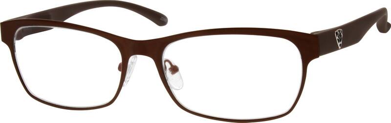Brown Stainless Steel Full-Rim Frame With Plastic Temples 779915 Men Full Rim Mixed Materials Eyeglasses #779915