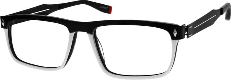 Black Acetate / Stainless Steel Full-Rim Frame with Spring Hinges 780921 Men Full Rim Mixed Materials Eyeglasses #780921