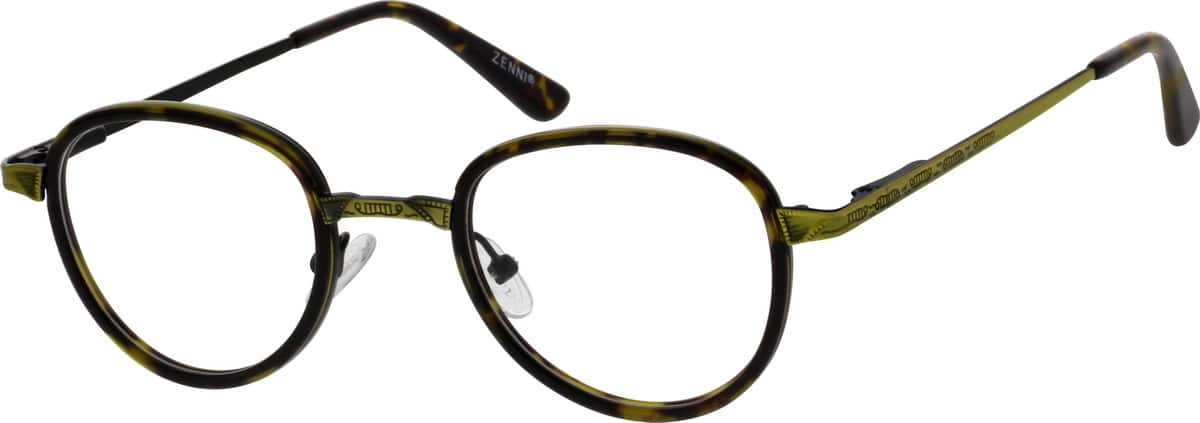 Tortoiseshell Metal Alloy And Acetate Full Rim Frame With Spring Hinges