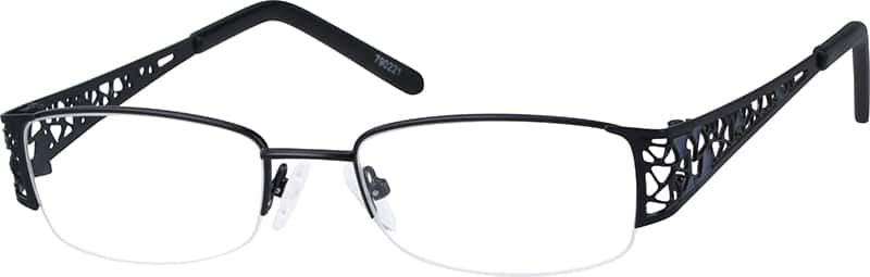 Black Half Rim Stainless Steel Frame 7902 Zenni Optical Eyeglasses 1748