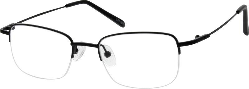 Black Metal Alloy / Stainless Steel Half-Rim Frame 963821 Men Half Rim Stainless Steel Eyeglasses #963821