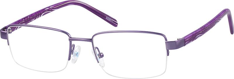 Purple Stainless Steel Half Rim Frame With Acetate Temples 9996 Zenni Optical Eyeglasses