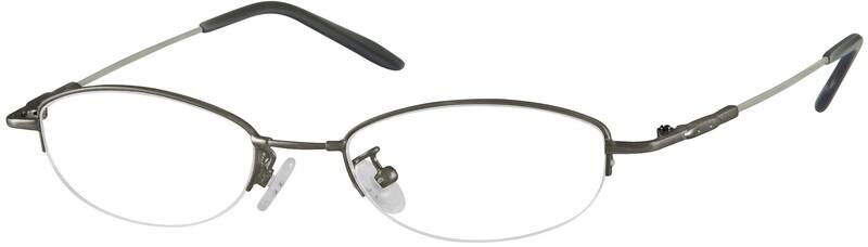 Gray Bendable (Memory) Titanium Half-Rim Anti-Reflective Coating Optical Quality Reading Glasses A2315312 Half Rim Memory Titanium Eyeglasses #A2315312