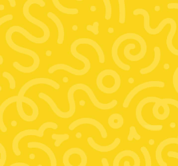 Bold donation amount graphic on a patterned yellow background.