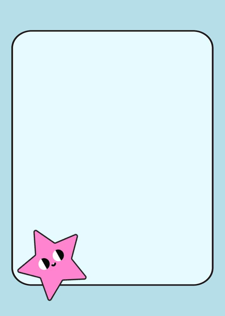 Quote card on blue background with pink star.