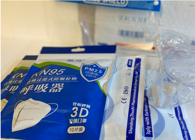 Packages of face masks.