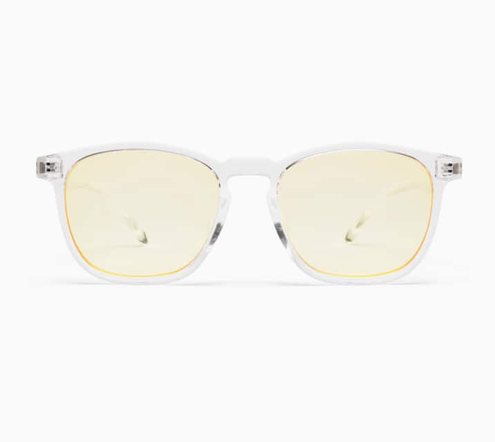 Light yellow tinted Blokz blue light glasses.
