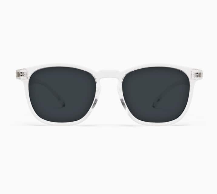 Dark tinted Blokz Sun blue light sunglasses.