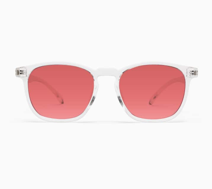 Gradient peach tinted Blokz blue light glasses.