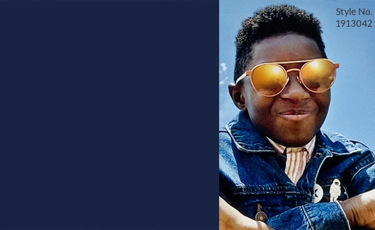 Sun protection. All Zenni lenses come with UV protection to protect developing eyes. Learn more. Image of a young boy wears Zenni aviator glasses #1913042 with mirror lenses, with a blue sky with white clouds background.