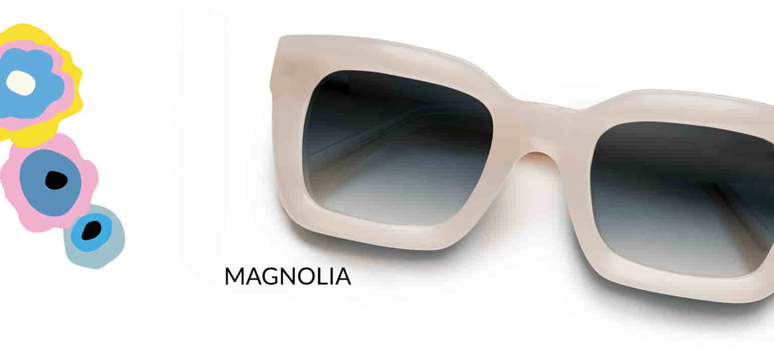 Zenni x Cynthia Rowley Collection Magnolia frame #4446733 in linen shown with gradient gray tint.