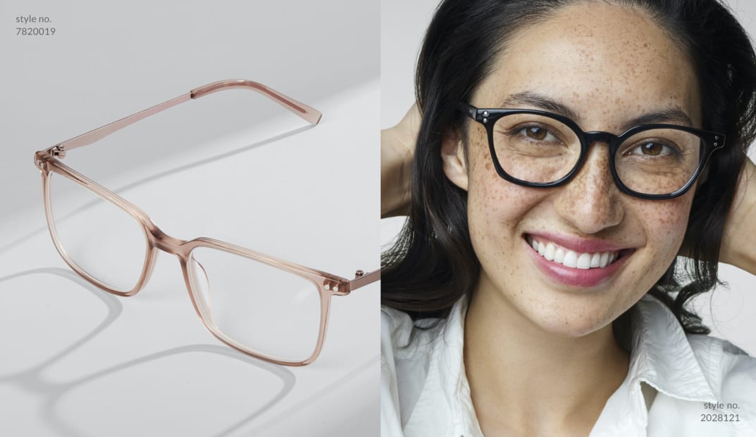 Simplicity is the ultimate form of sophistication, which is why we love this trend. Shop minimalism. Image of a woman wearing Zenni cat-eye glasses #2028121 against a white background.