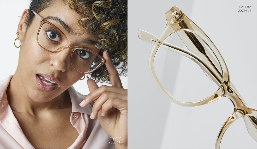 Show them you’ve got nothing to hide with this see-through style. Shop translucent. Image of a woman wearing Zenni cat-eye glasses #2033615 against a white background.