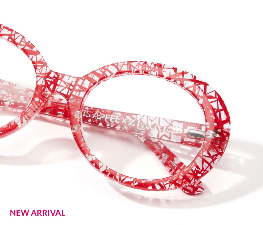 Image of iris x Zenni dressed to the nines oval glasses #4453118, casting a shadow against a white background.