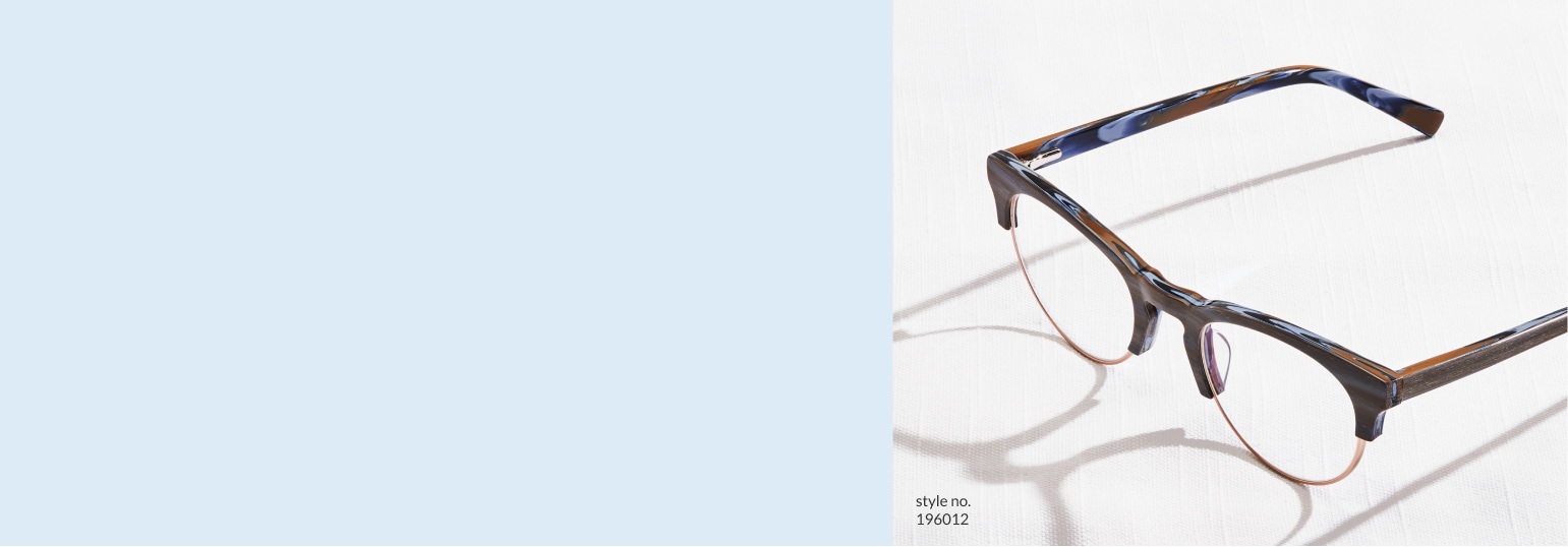 Image of Zenni navy browline glasses #196012.