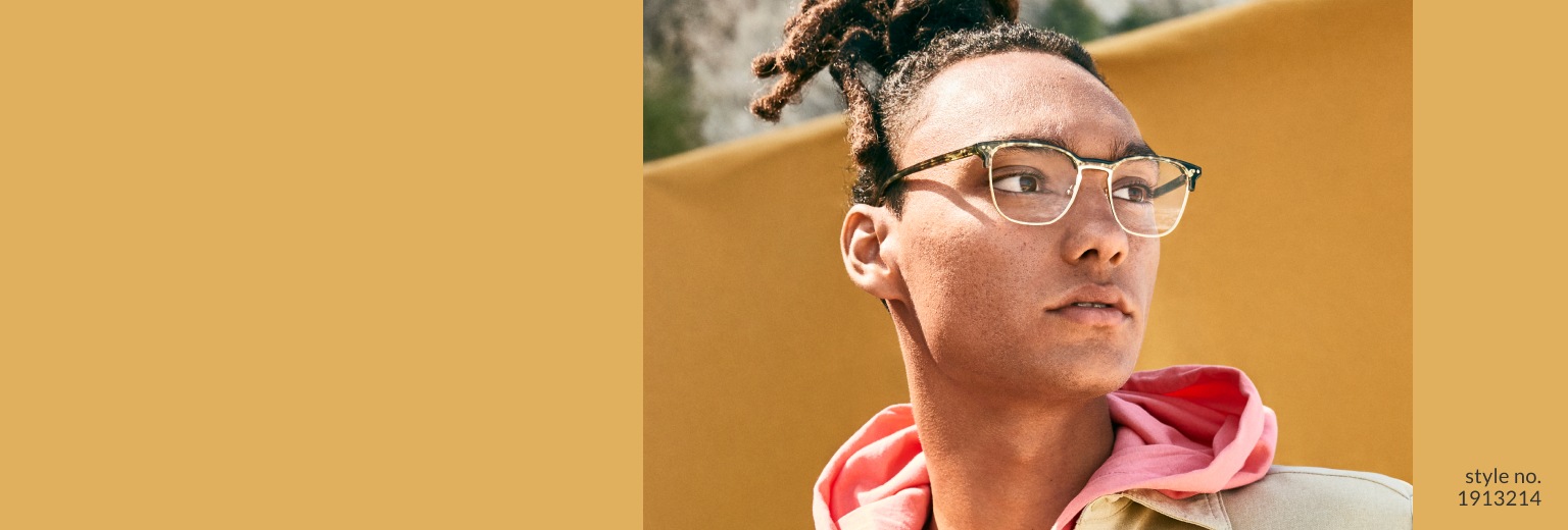 Image of a man wearing zenni browline glasses #1913214 outside.