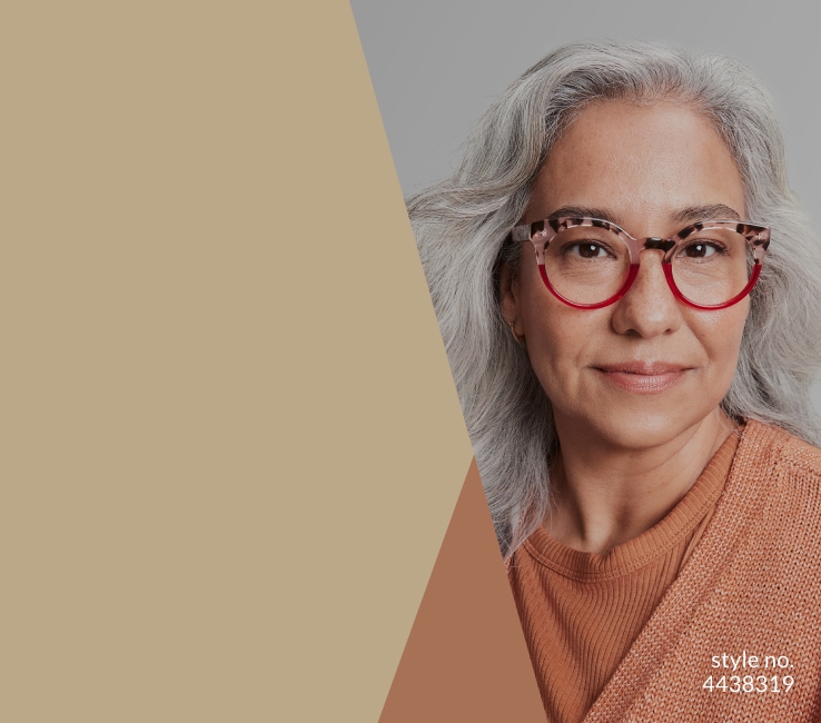 Image of a woman wearing progressive glasses with frame #4438319.