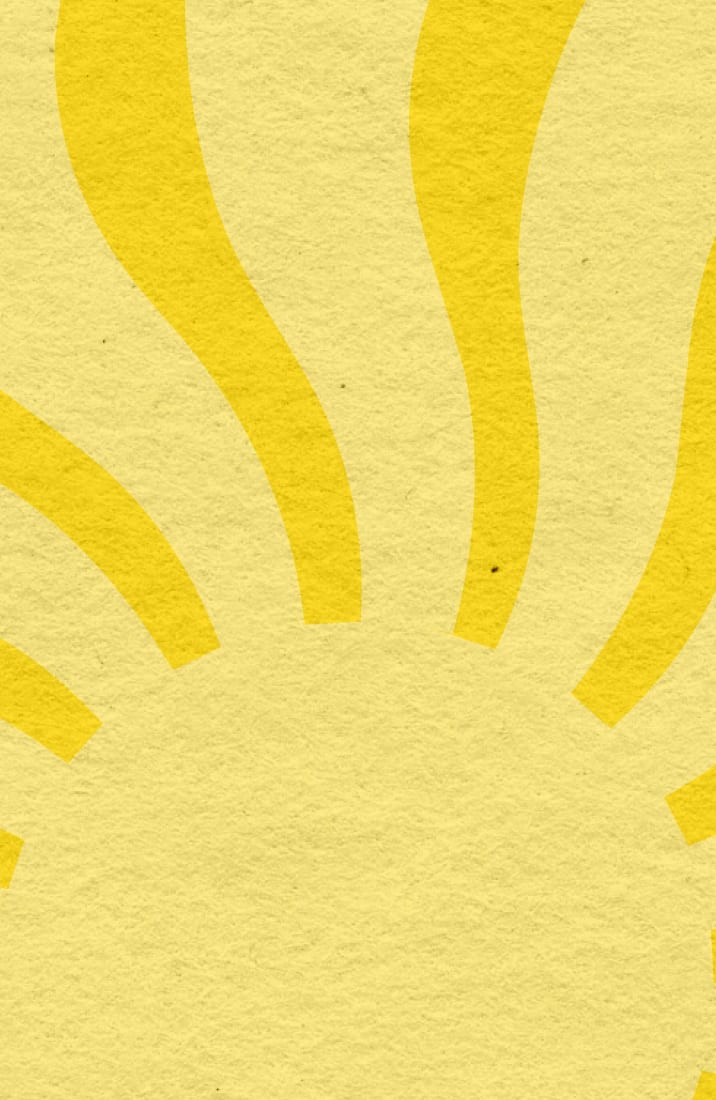 A yellow banner with a textured sun motif for a Memorial Day Sale, featuring the text 'Buy More Save More' in bold orange, ending May 25th.