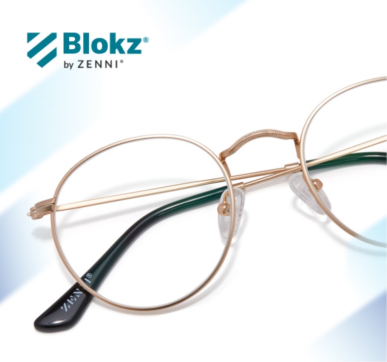 Image of Zenni gold round glasses #1125214.