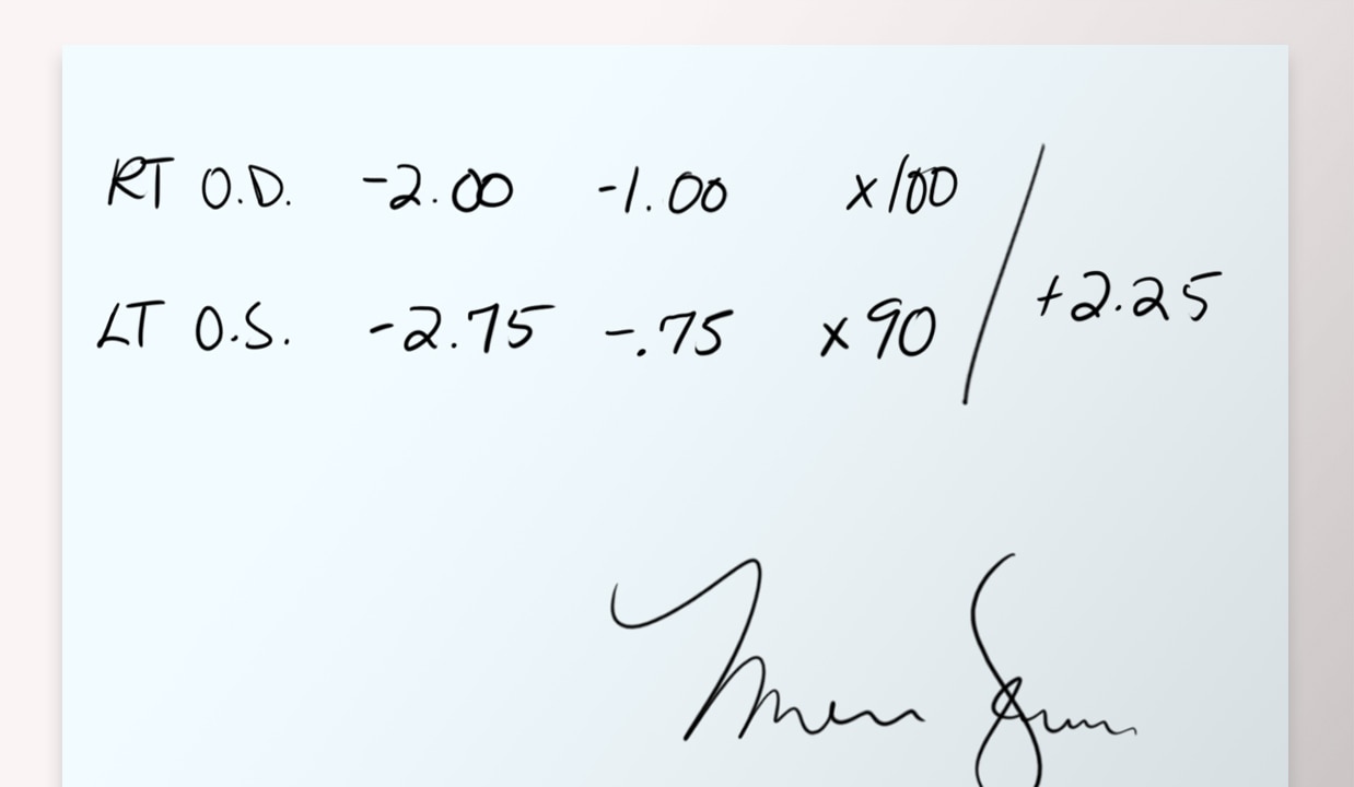 Example of blank format prescription.