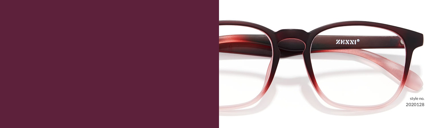 Image of Zenni square glasses #2020128 against a white background.