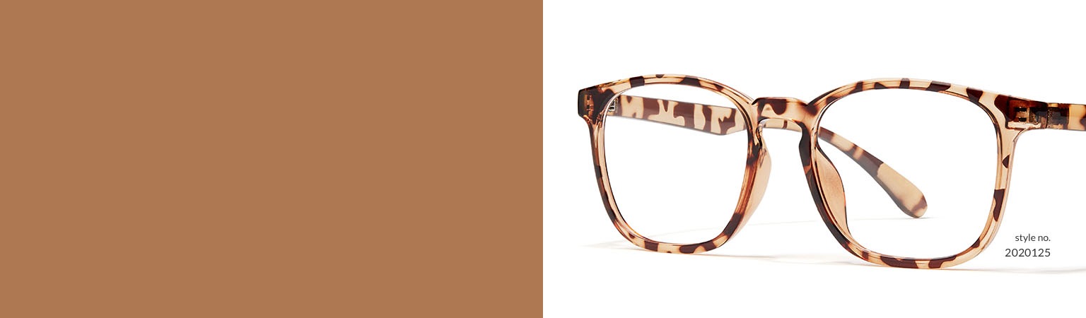 Tortoiseshell square glasses #2020125 on a white background.