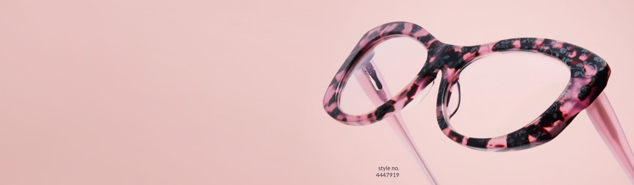 Zenni pink tortoiseshell cat-eye glasses #4447919 on light pink background.