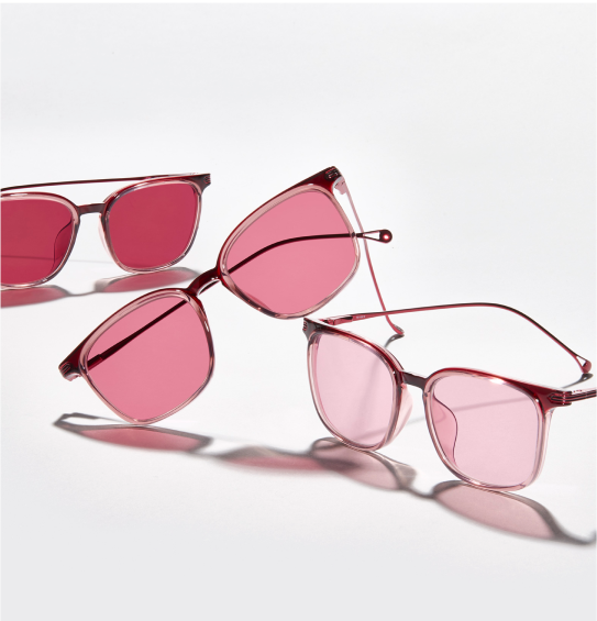 Migraine Glasses with Zenni FL-41 lenses for Light Sensitivity relief comes in three tints