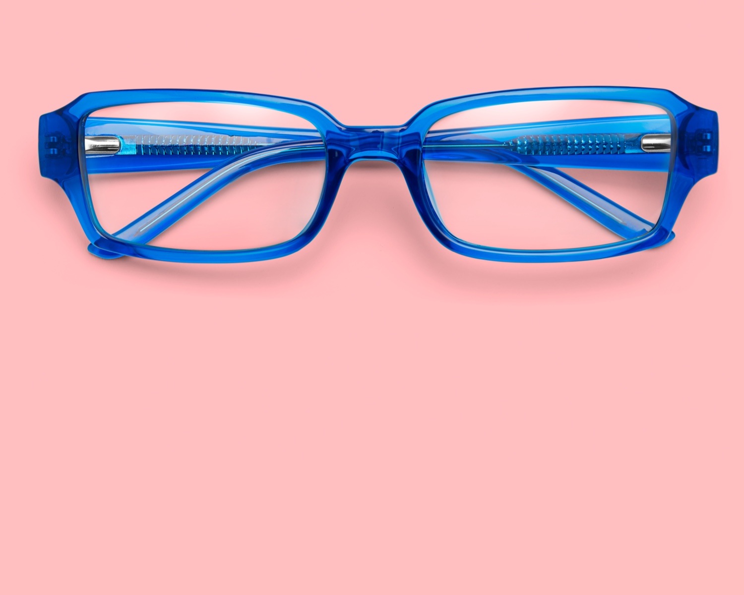 Blue Rectangle Glasses 2027416 with pink background.