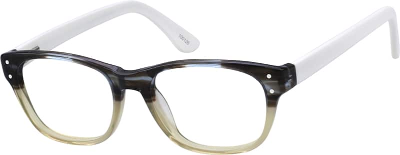 Angle view of Square Glasses 100126 in Brown