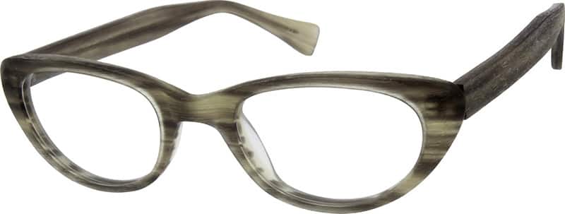 Angle view of Oval Glasses 100512 in Gray