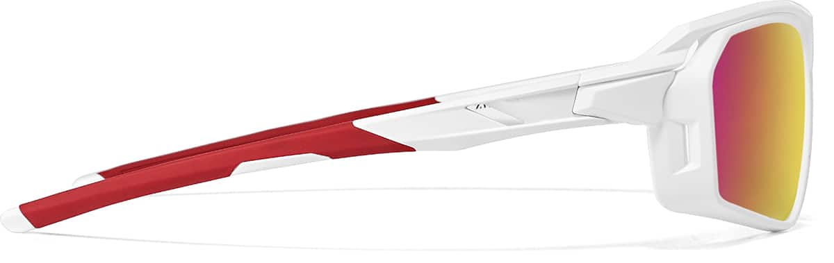 Side view of Zunnies - Rectangle Wrap-Around Sunglasses 1010130 in White
