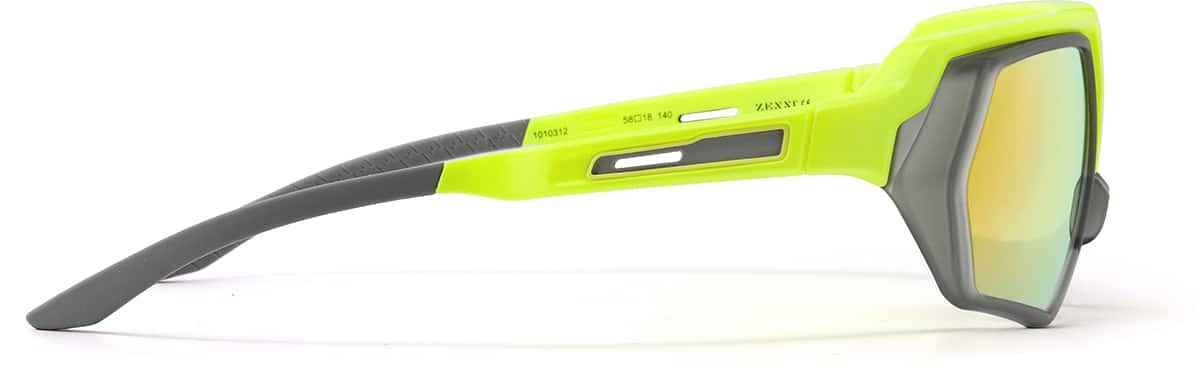 Side view of Zunnies - Wrap-Around Sunglasses 1010312 in Chartreuse and Gray