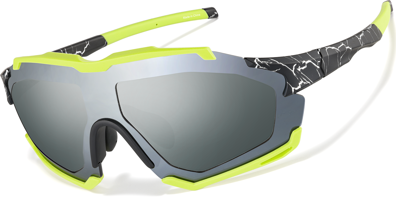 Angle view of Zunnies - Wrap-Around Visor Sunglasses 1010424 in Green and Black