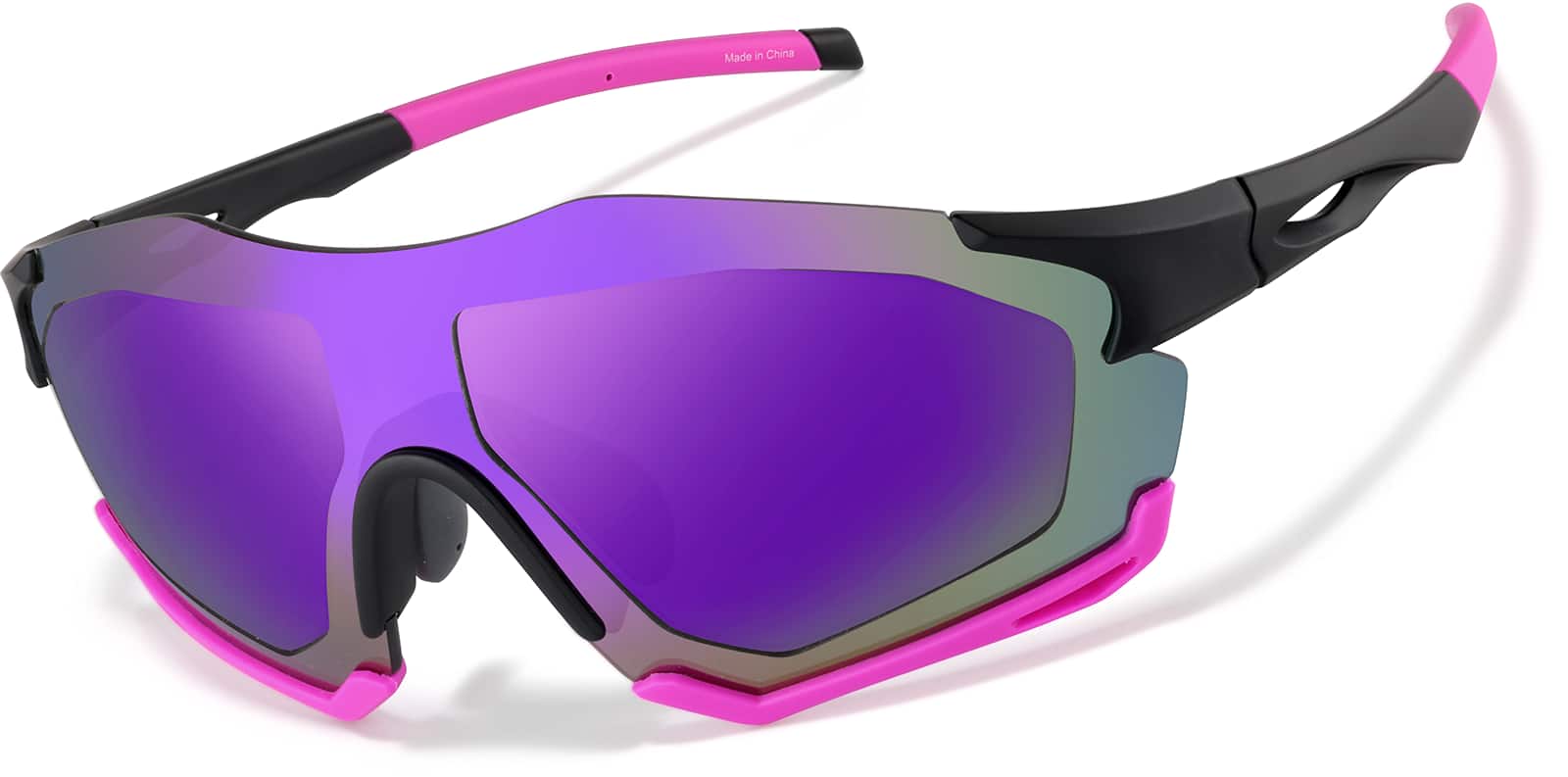 Angle view of Zunnies - Wrap-Around Visor Sunglasses 1010517 in Purple and Black