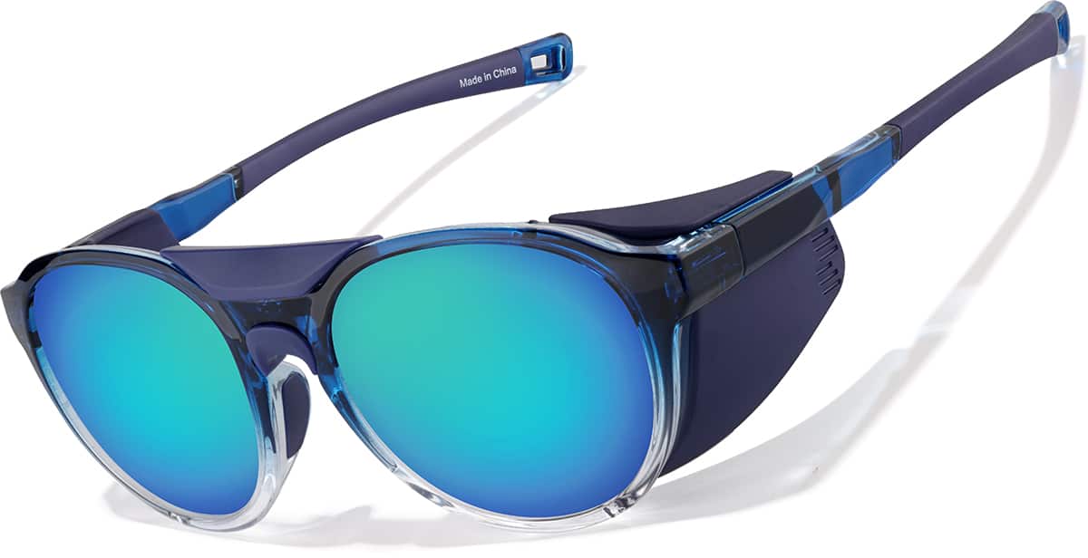 Angle view of Zunnies - Round Sports Sunglasses 1012416 in Blue
